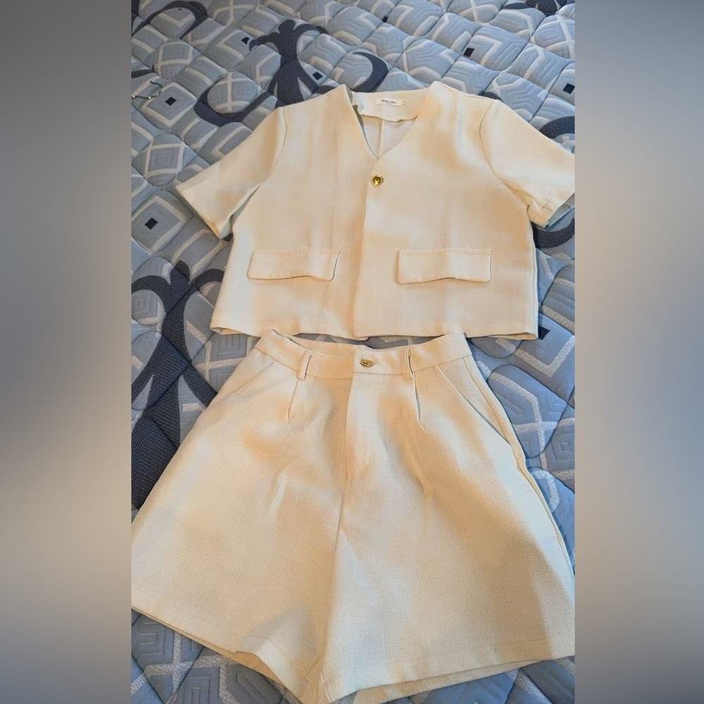 Chic Cream Two-Piece Set - Picture 2 of 3